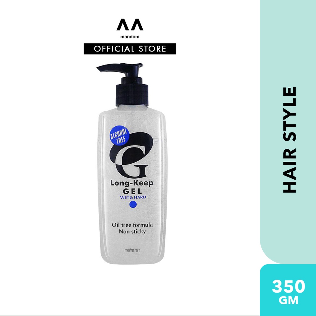 Mandom Long Keep Hair Gel With Pump 350g - Wet & Hard