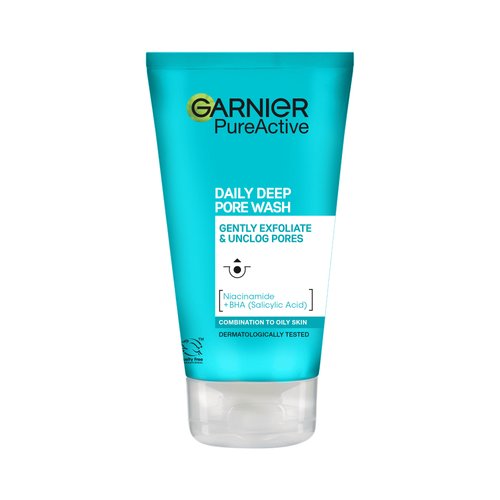 Garnier Pure Active 3-in-1 Wash Scrub Mask 150ml - Daily Deep Pore Wash