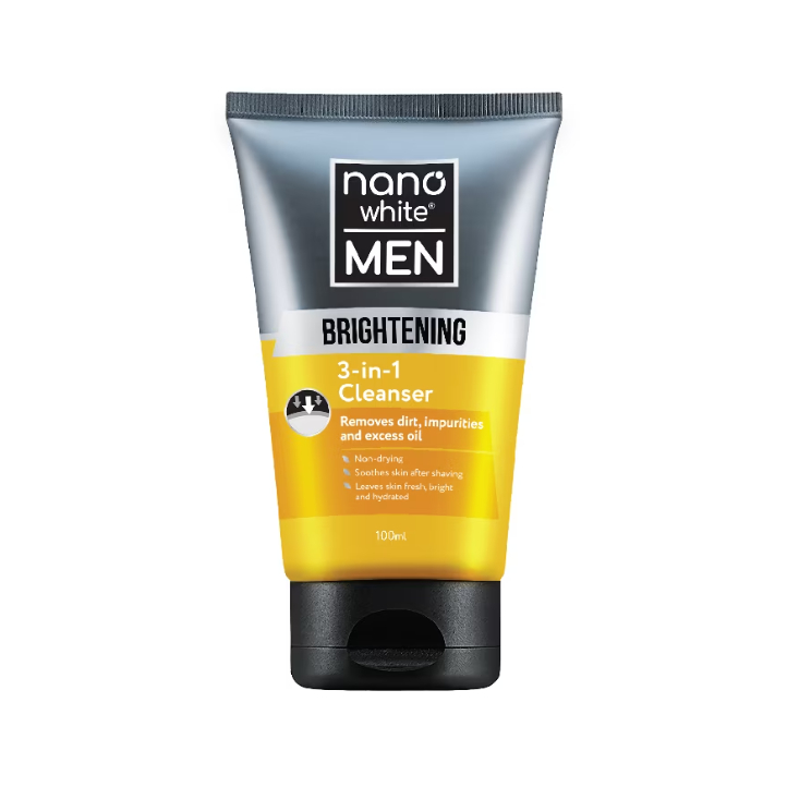 Nano White Cleanser / Scrub Men 100ml - 3-In-1 Cleanser