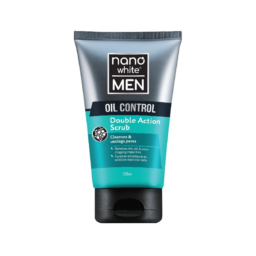 Nano White Cleanser / Scrub Men 100ml - Double Action Scrub