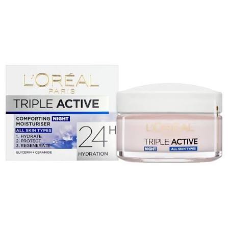 Loreal Triple Active Moisturiser 50ml - Night Moisturiser Hydration 