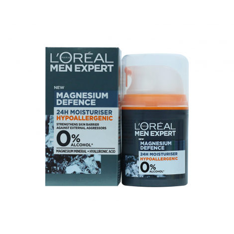 Loreal Men Moisturiser Magnesium Defence 50ml Hypoallergenic - Image 1